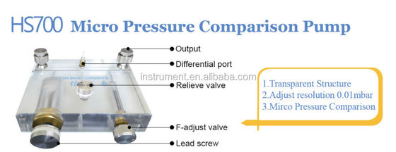 Stainless Steel Output Part HS700 Vacuum Pressure Calibration Pump 0.01mbar Resolution